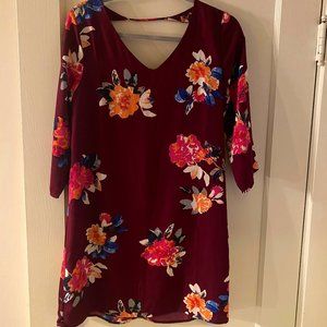 Women's Floral Mini Dress (long-sleeved) Size M